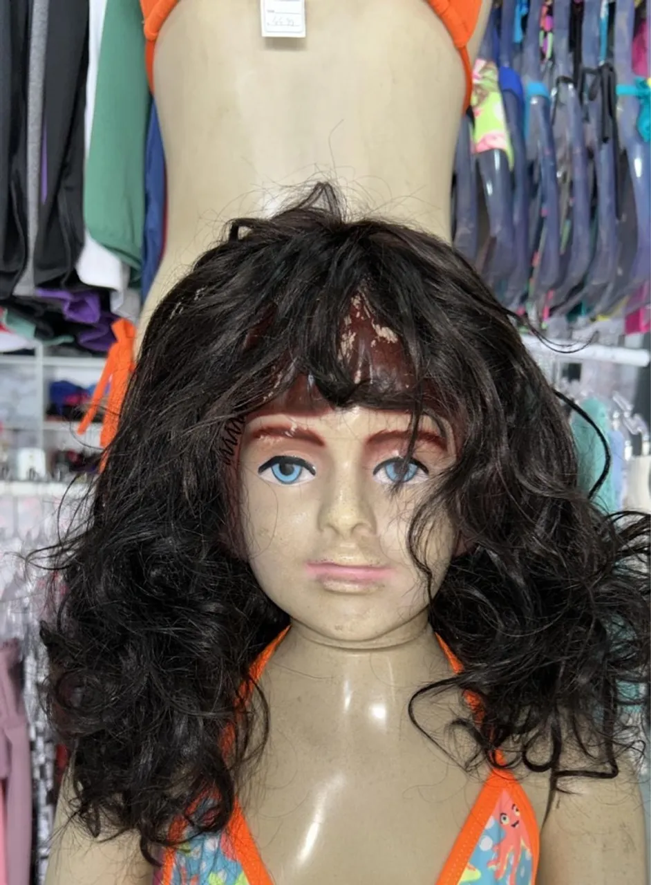Lace - Peruca de cabelo cacheado, fio brasileiro - pronta pra usar!