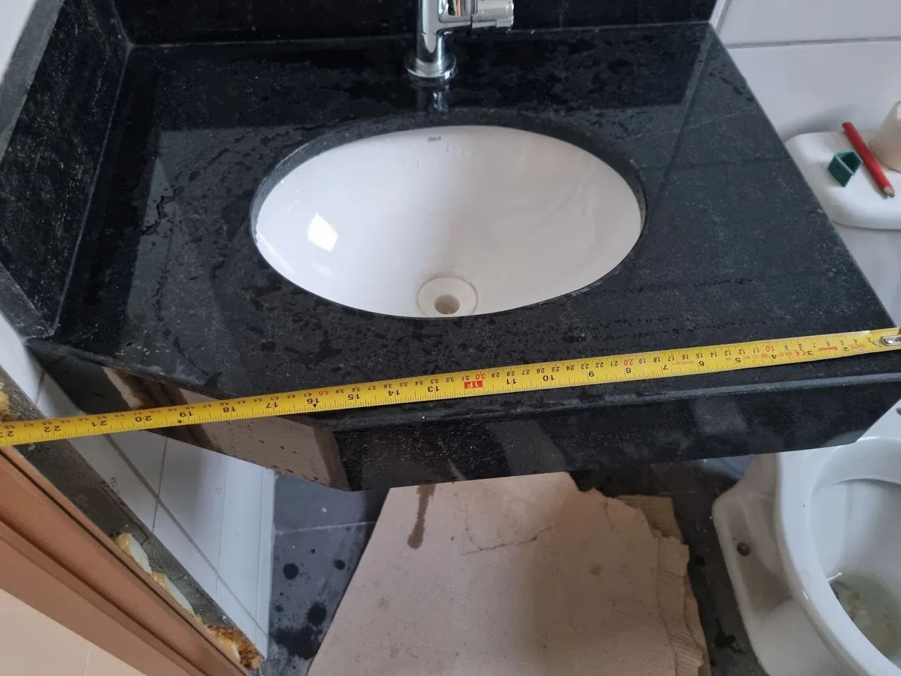 Granite countertop sink with porcelain basin, Docol faucet.64717753468547122