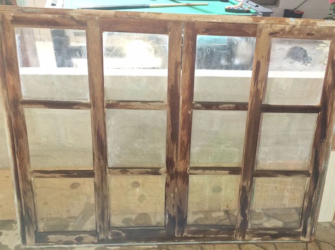 Janela em madeira 1,10 x 1,50 4 folhas