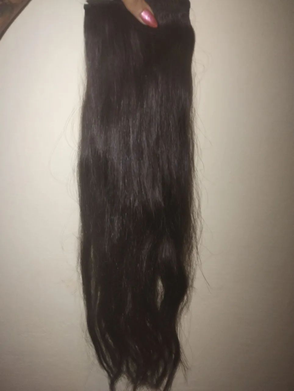Mega hair 60 cm humano preto e outro loiro aplique 