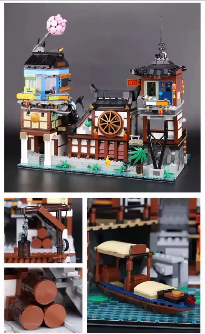 BLOCOS DE MONTAR NINJAGO CITY DOCKS 3553 PÇS 14 MINIFIGURES MARCA MEGA COMPATIVEL COM LEGO - Foto 4