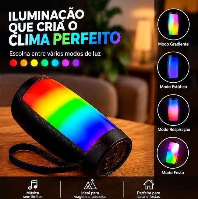 Caixa de som com led interativo - Foto 3