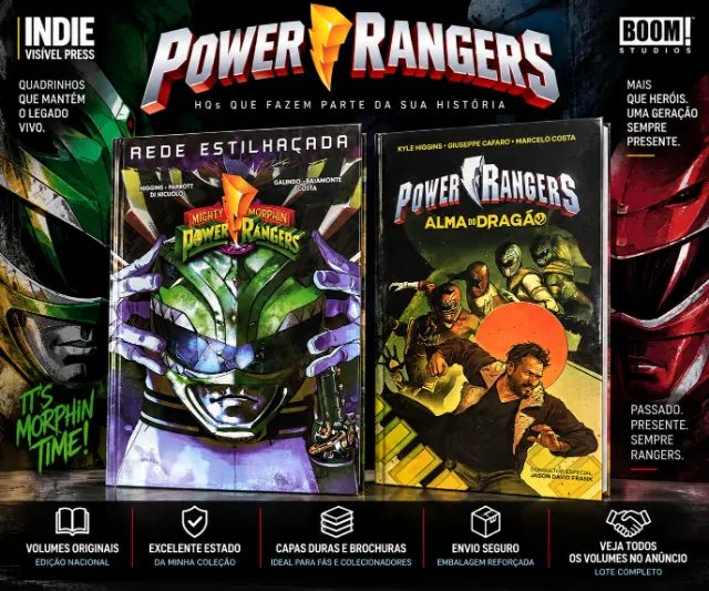 Lote Power Rangers - 11 HQs Mighty Morphin + Go Go + TMNT + brinde