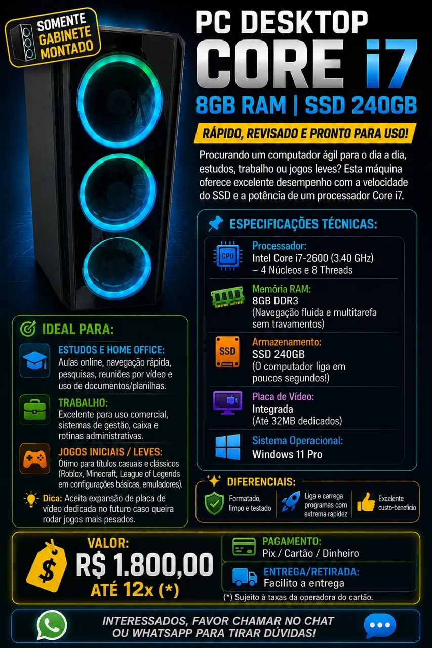 Computador Core i7 3.40ghz (Facilito Entrega) - Foto 4