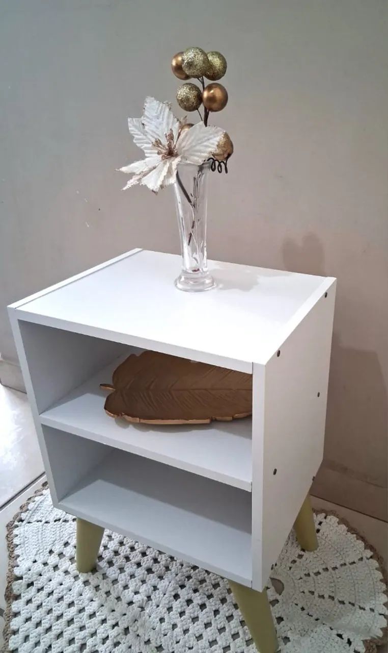 Mesa de cabeceira em MDF Novo Branco  - Foto 2