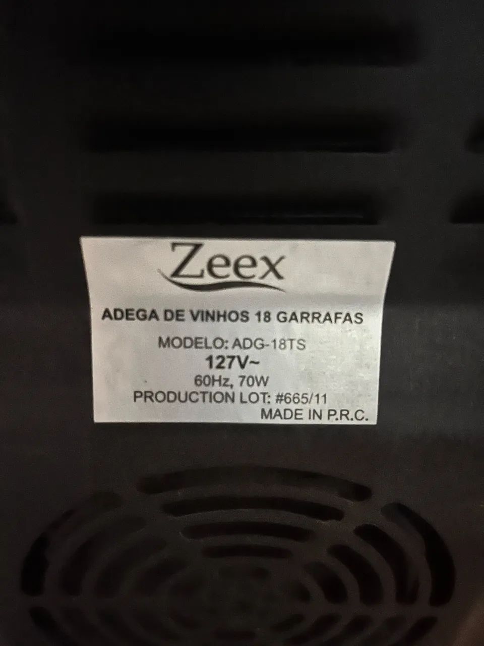 Adega Zeex 18 garrafas - funciona, mas não mantém temperatura