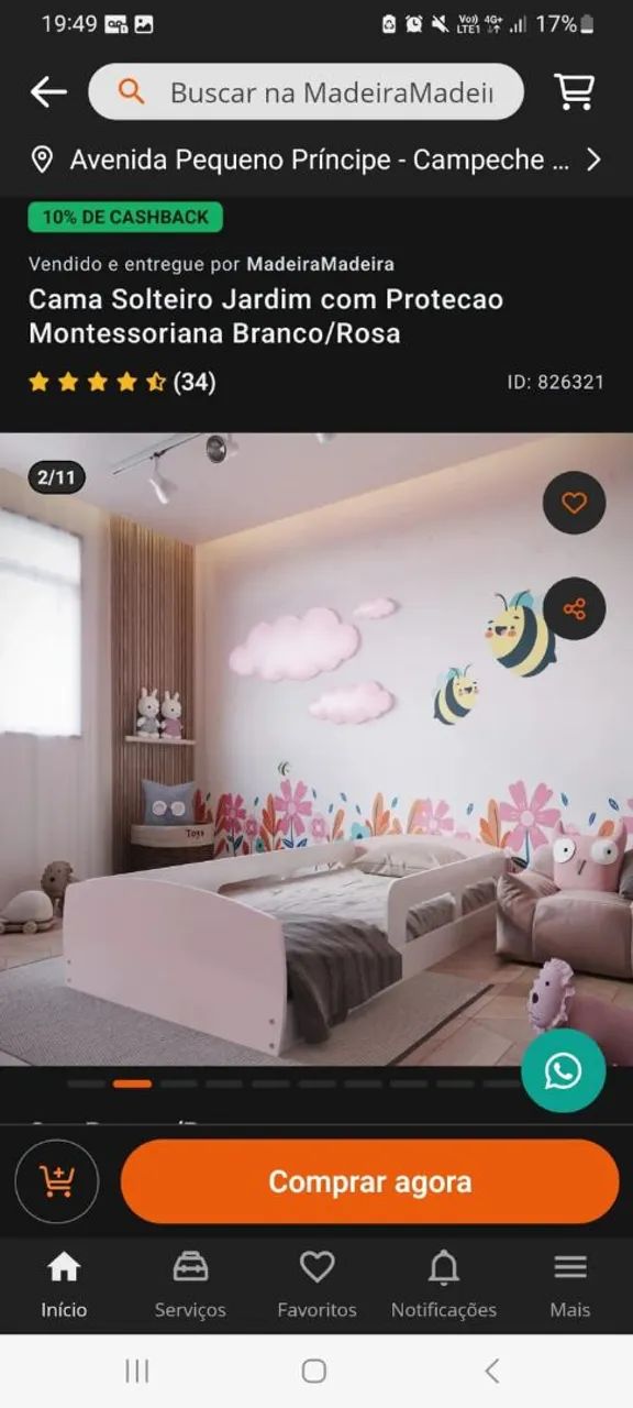 Cama infantil de mdf nova