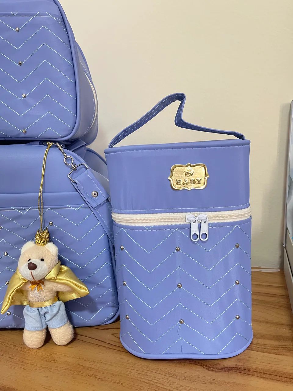 Kit Bolsa Bebê Azul - Foto 3