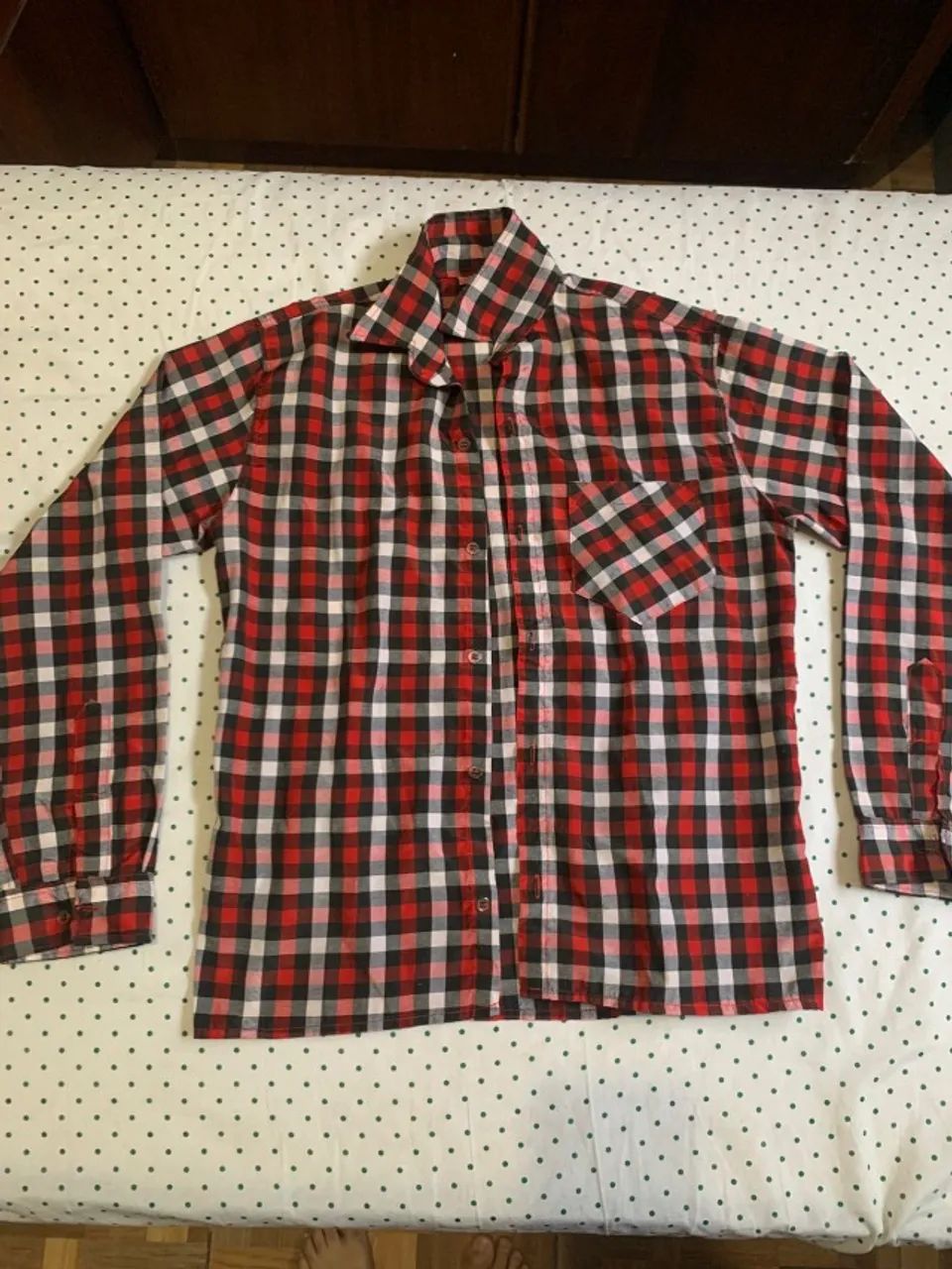 Camisa xadrez com manga longa
