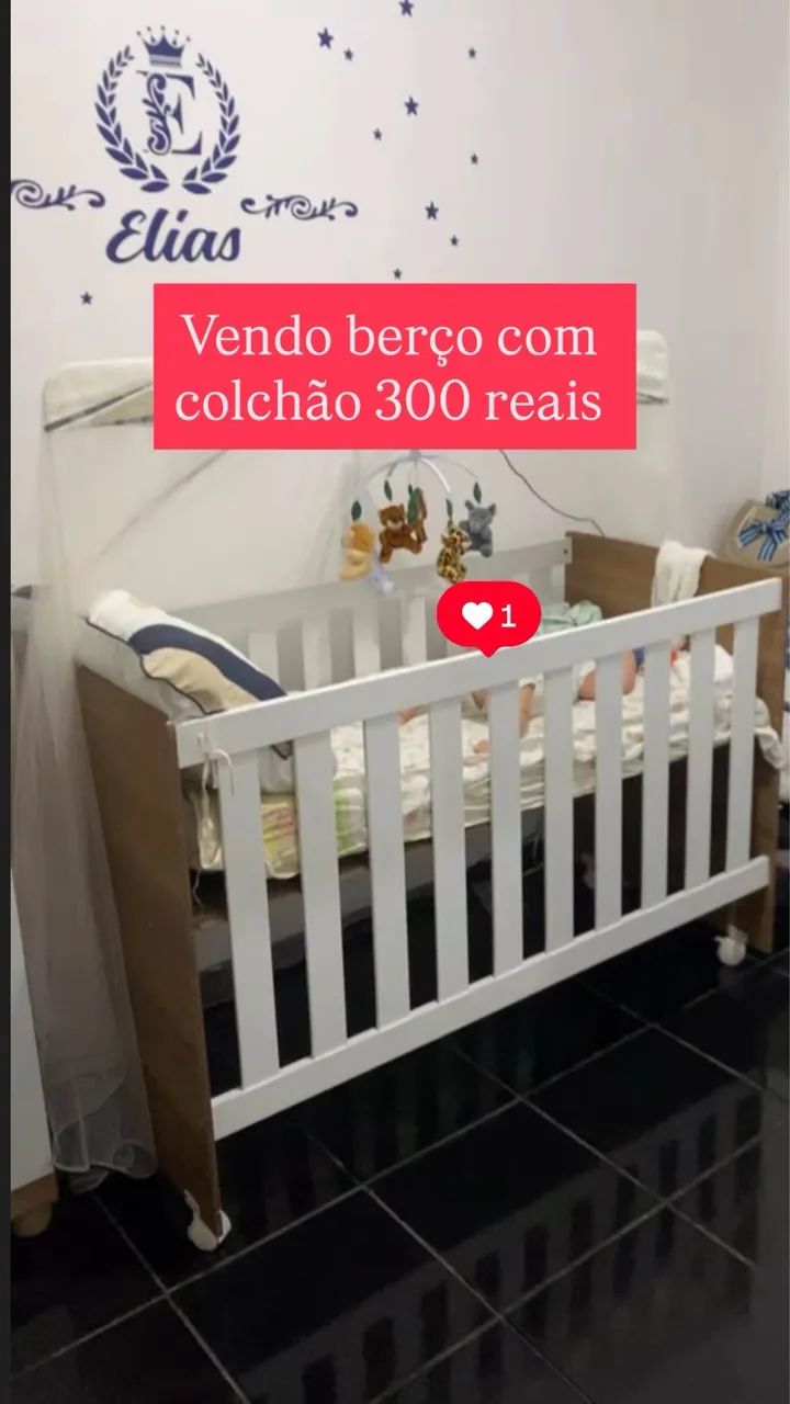 Berço americano com colchão 