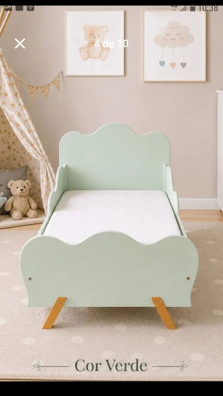 Mini cama infantil com colchão  - Foto 5