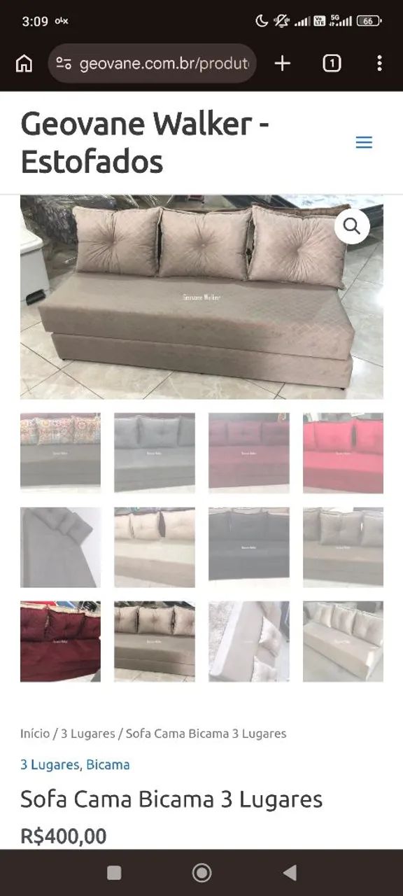 Sofa Cama Bicama 3 Lugares