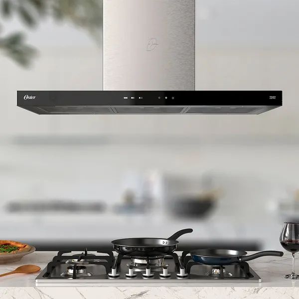 Coifa de Ilha Oster 90cm Inox 5 e 6 Bocas Touch Control OCFA590 220V - Foto 5