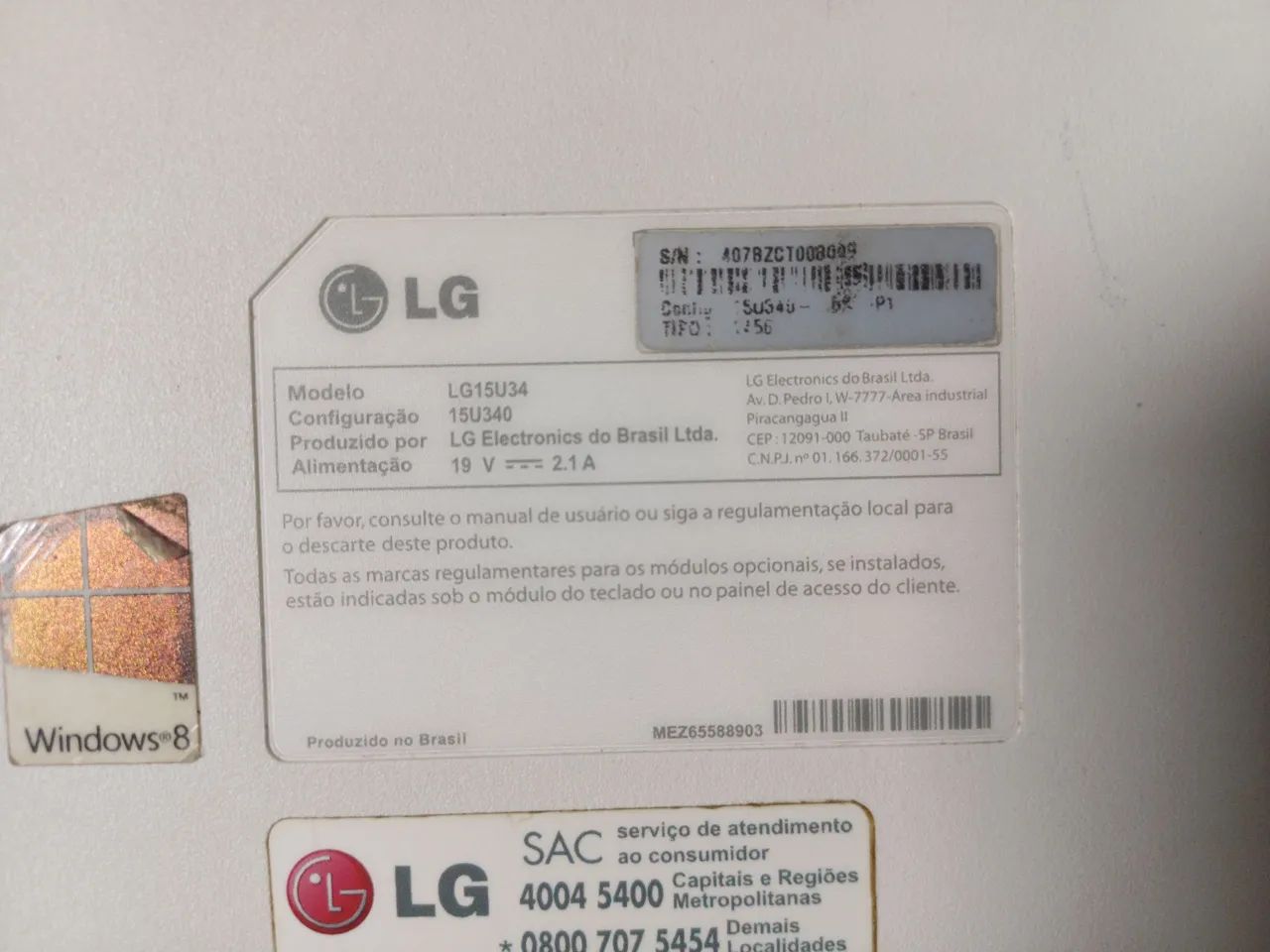 Notebook LG15U340 - Ideal para Peças ou Reparo - Foto 4