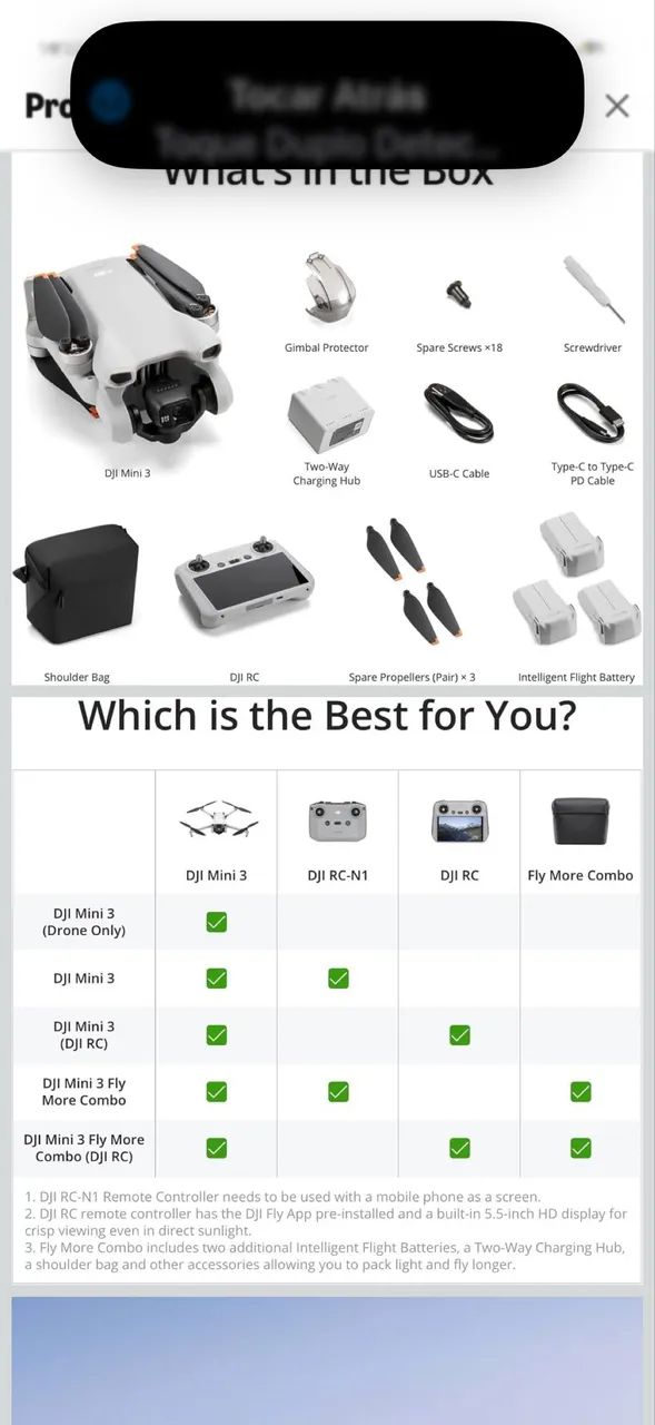 Drone DJI mini 3 fly more combo, semi novo - Foto 2