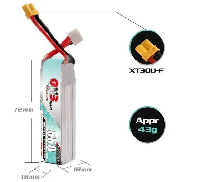 Bateria Gaoneng LiPo 3s 550mah 90C/180C Conector XT30 - Foto 2