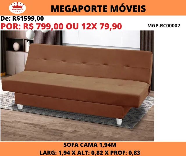 Sofá Cama Xangai 1,94 Suede - Foto 2