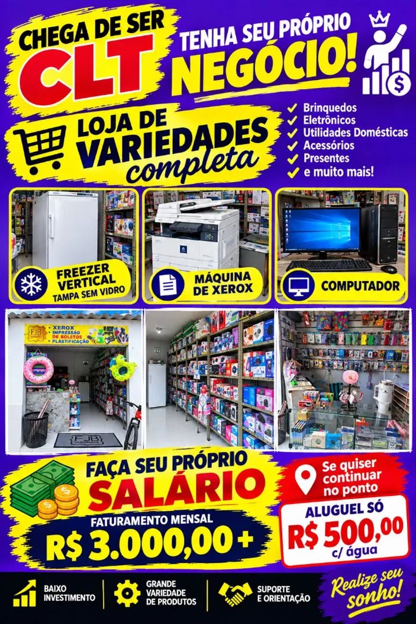 Vendo loja completa de Variedades 