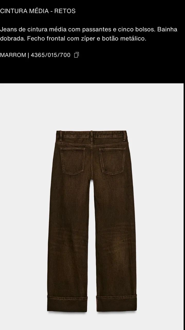 Calça marrom Zara Cintura média  - Foto 3