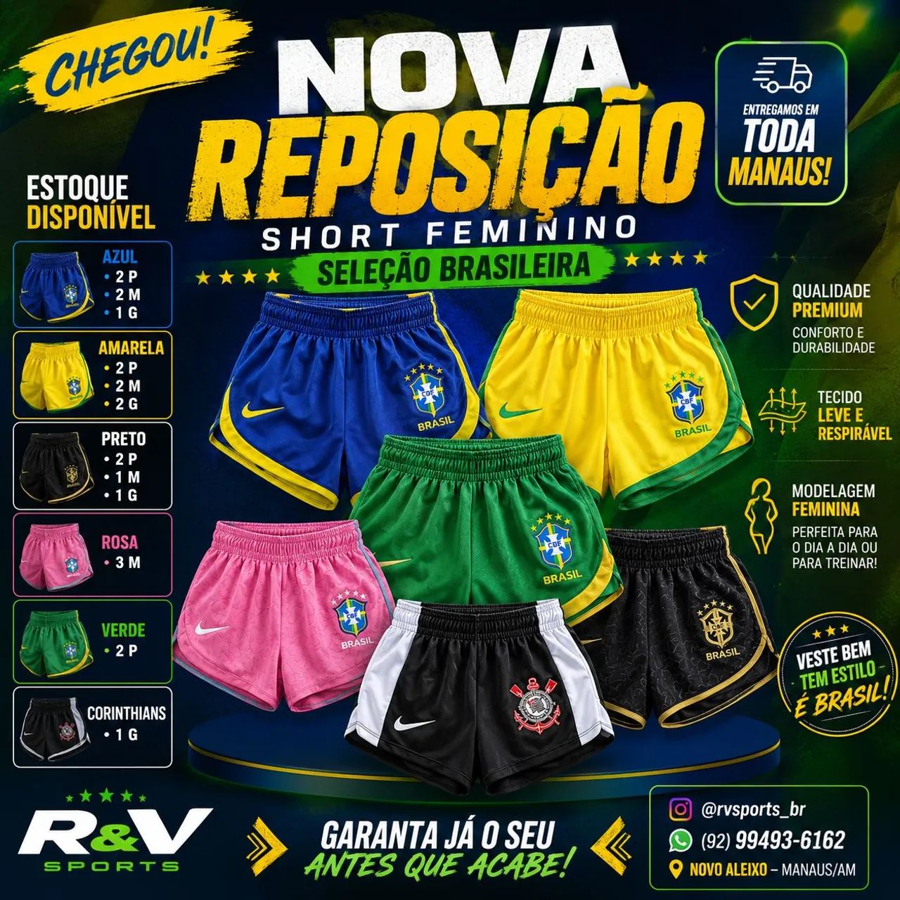 Short feminino copa 2026