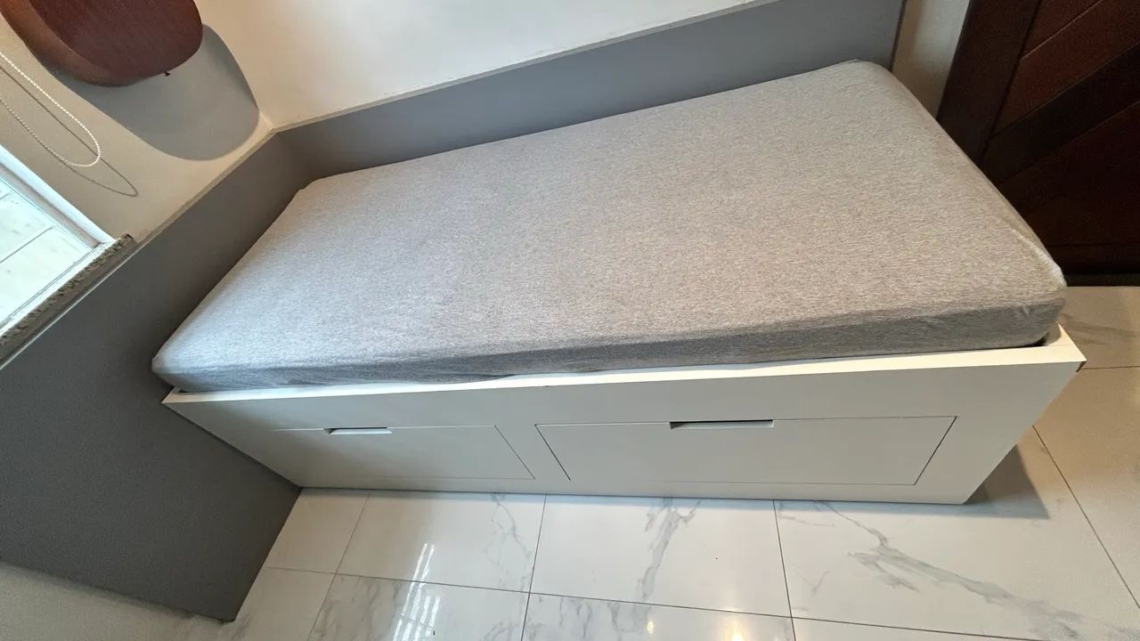 Cama de solteiro completa em MDF - Foto 3