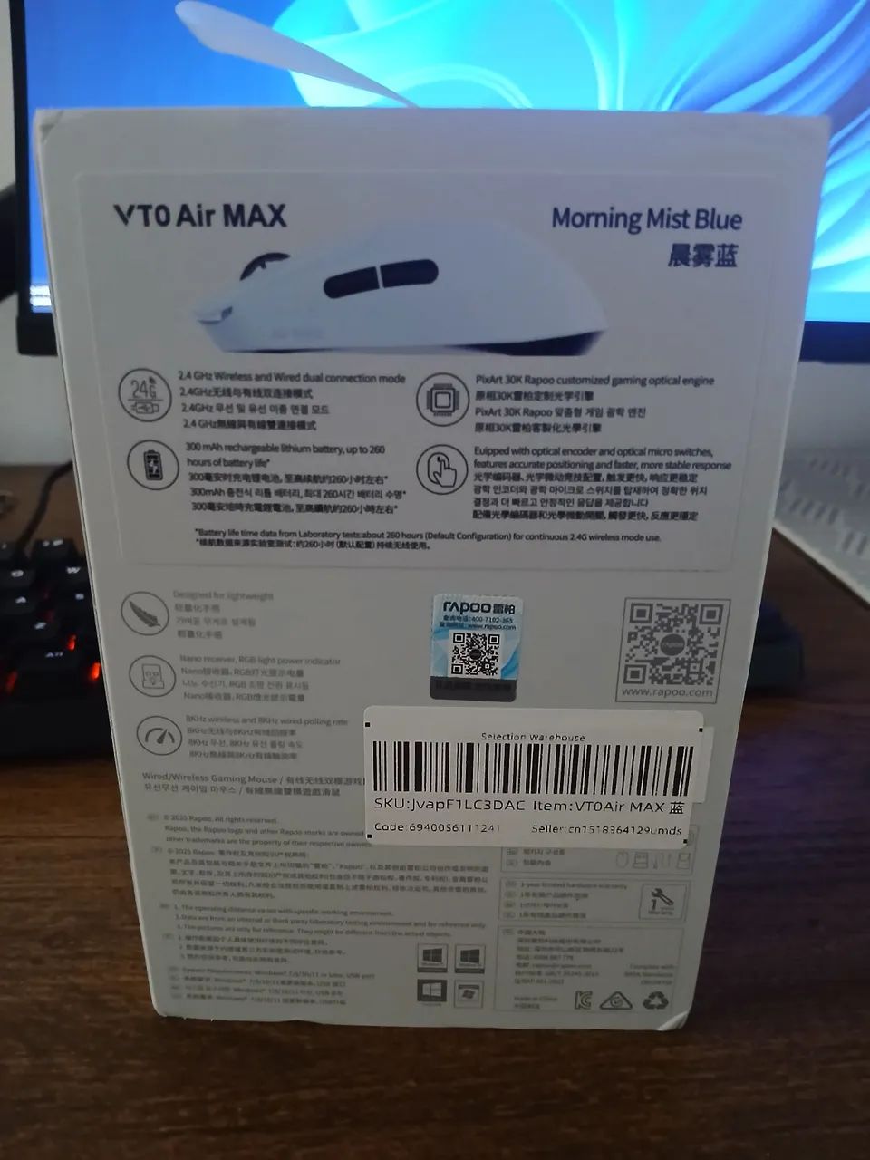 Mouse Gamer Rapoo VT0 AIR MAX - Foto 3