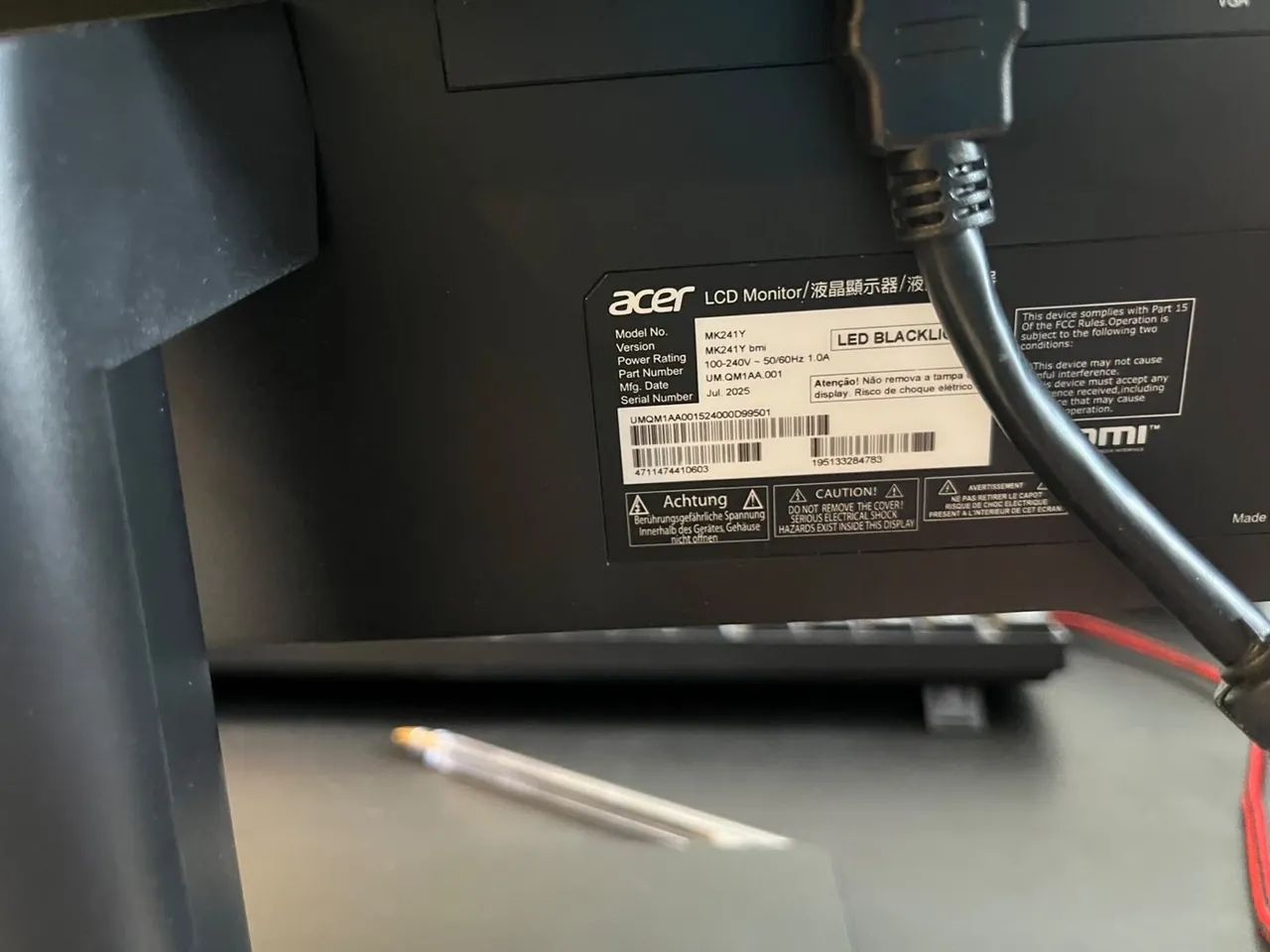 Monitor Acer 21 polegadas 60hz 