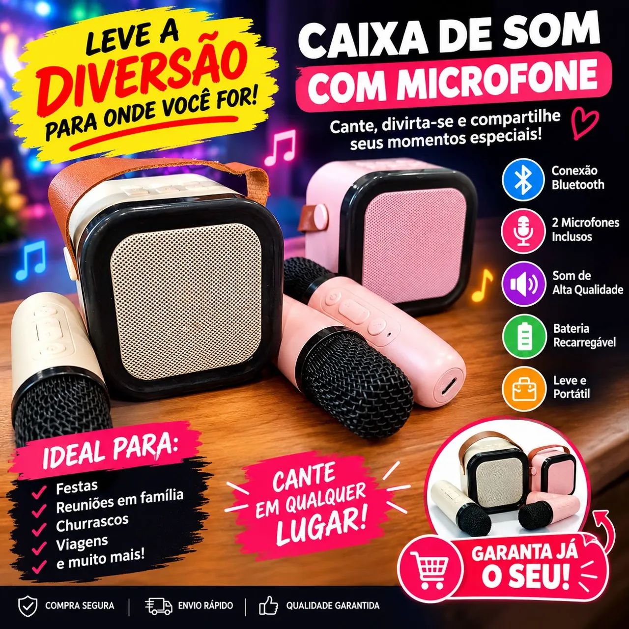 VENDO CAIXA DE SOM COM MICROFONE