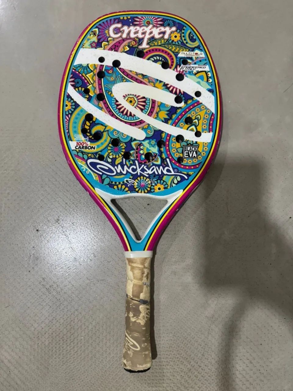 Raquete Beach Tennis Quicksand Creeper composta por 100% Carbono +