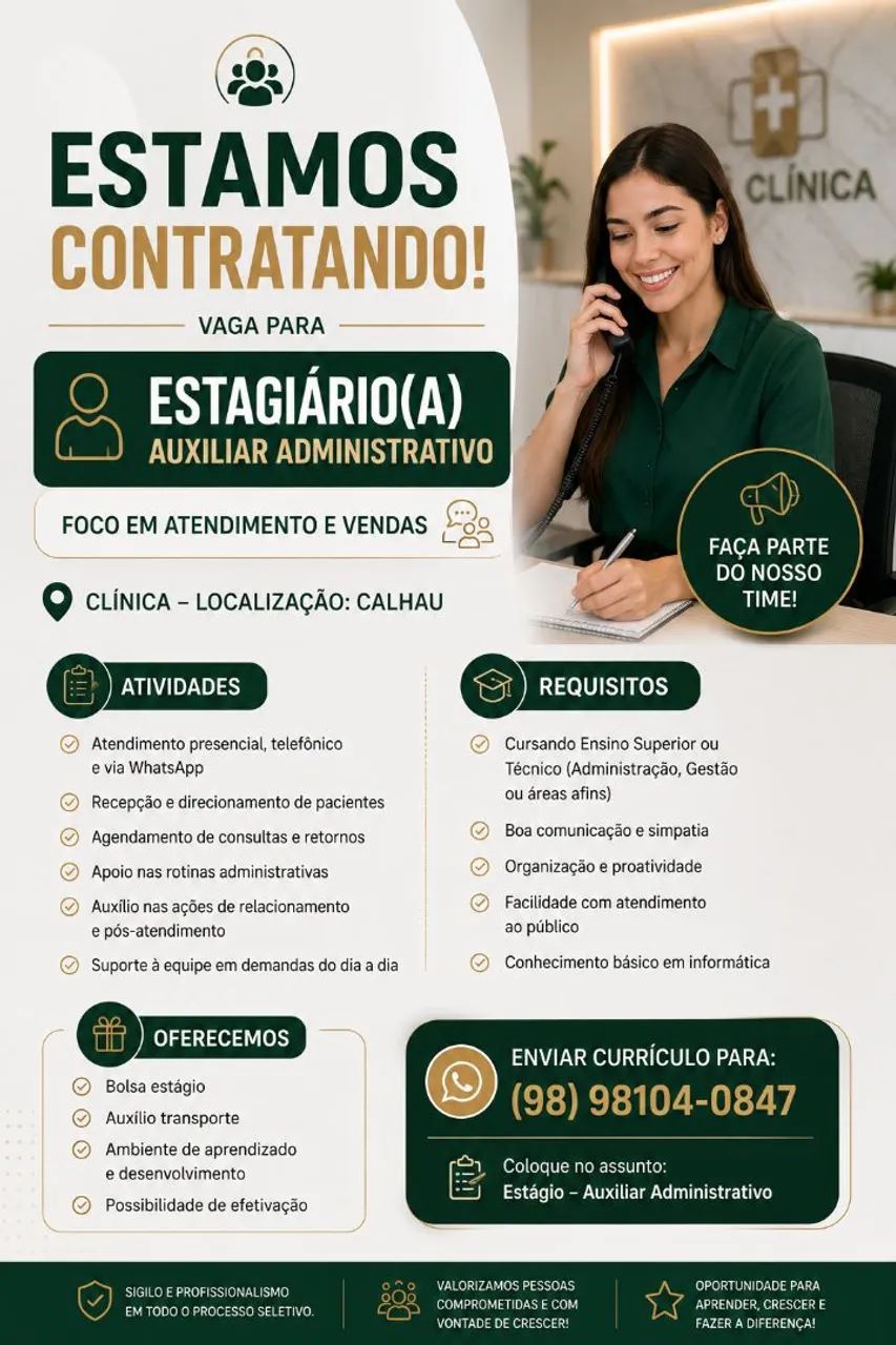 Vaga para estagiário 