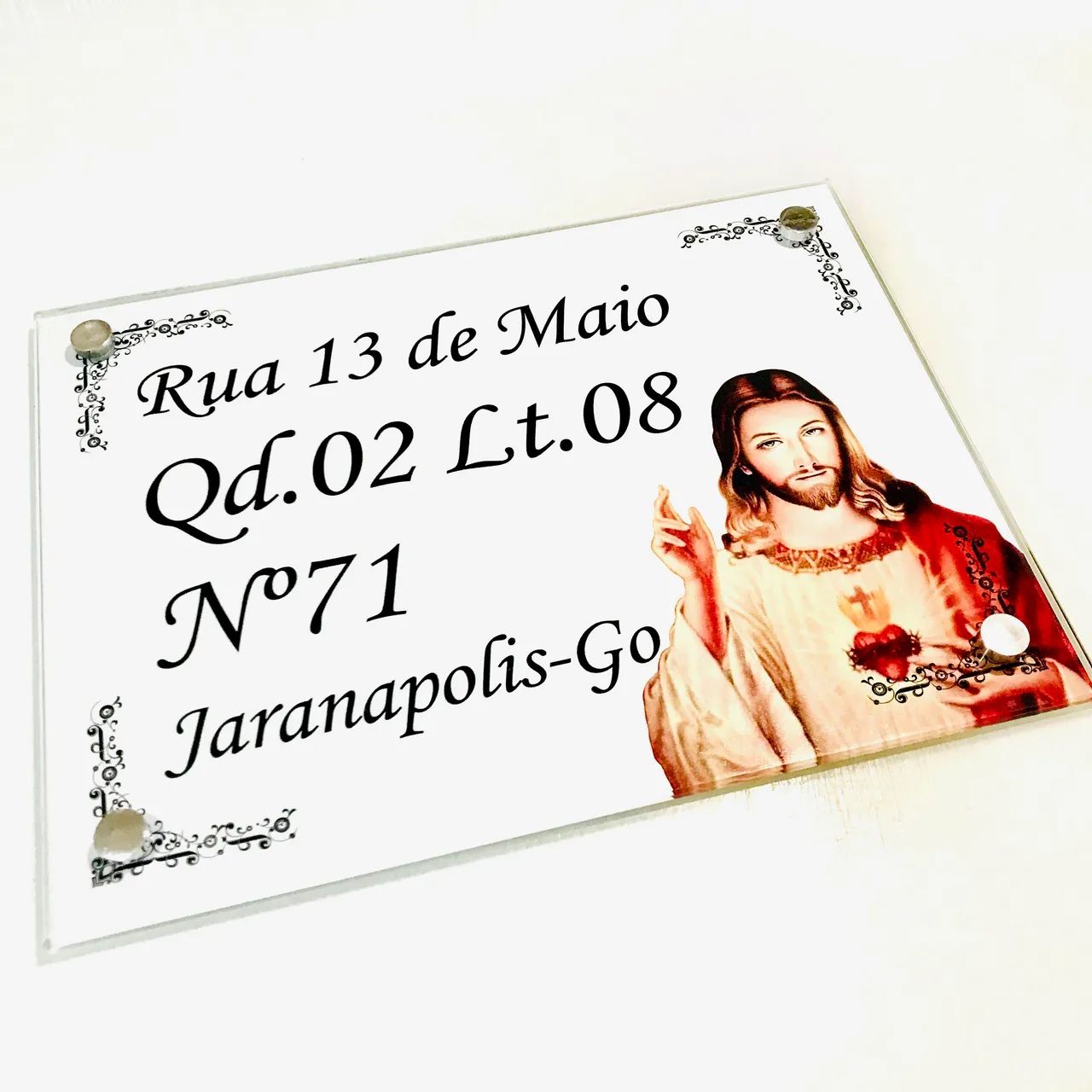 Placa de endereço vidro temperado  - Foto 3