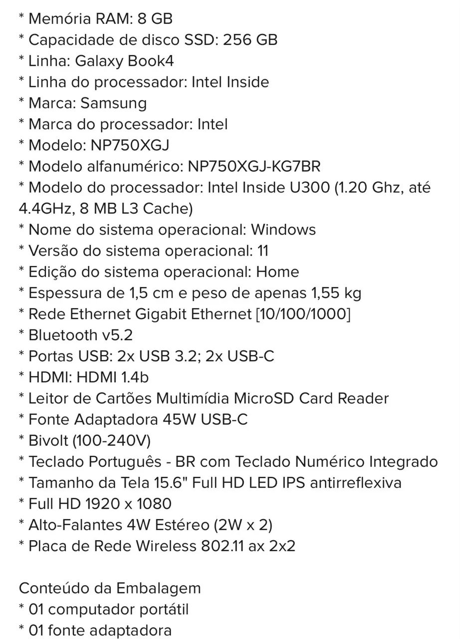 Notebook Samsung Galaxy Book 4  - Foto 5