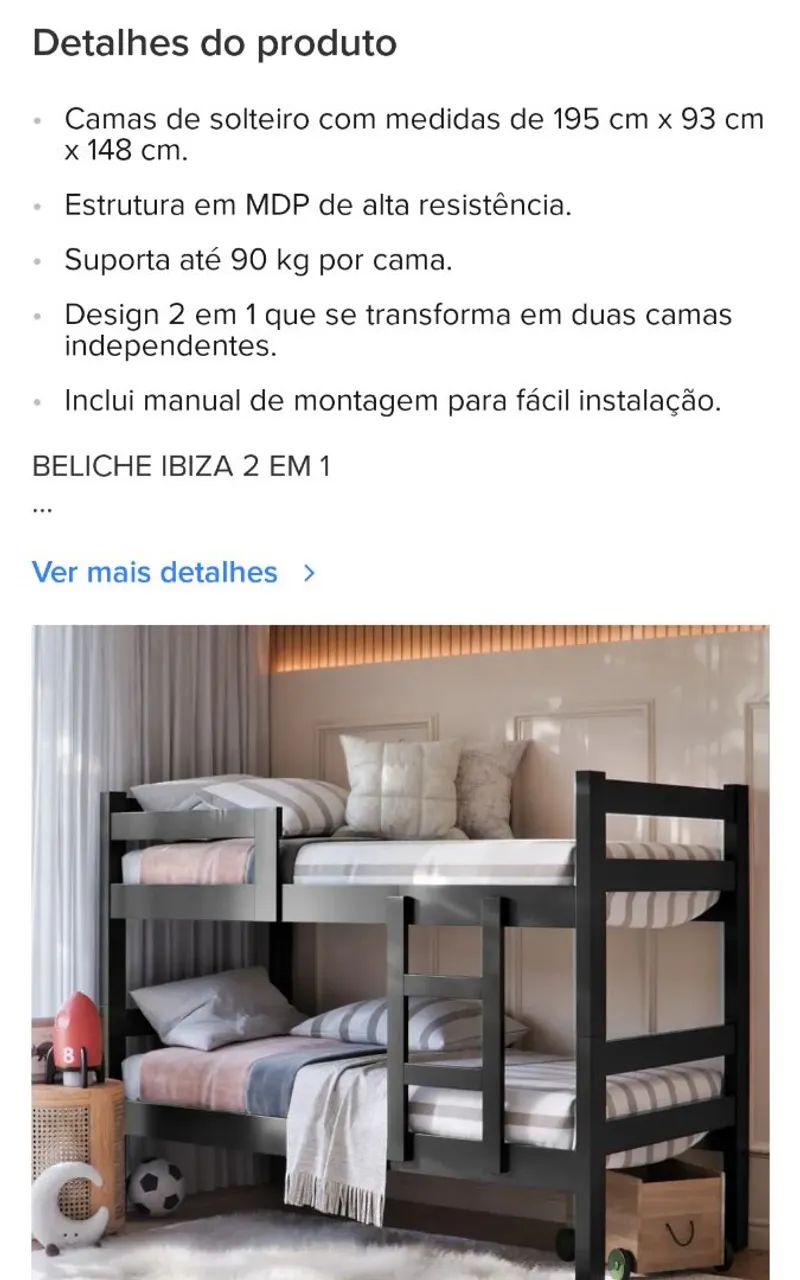 Beliche nova solteiro 2 em 1 - Foto 2