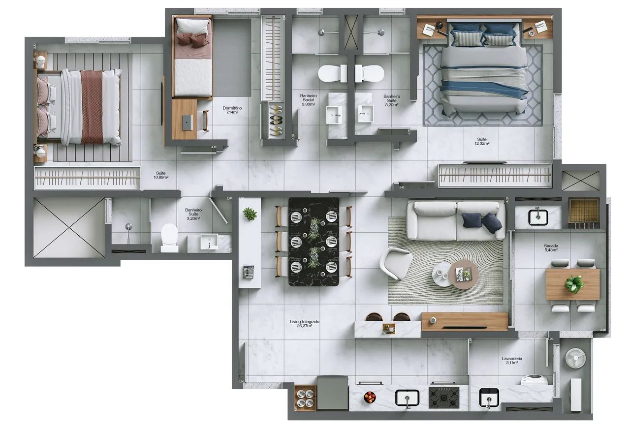 Apartamento no Pinheirinho, Criciúma - Foto 2
