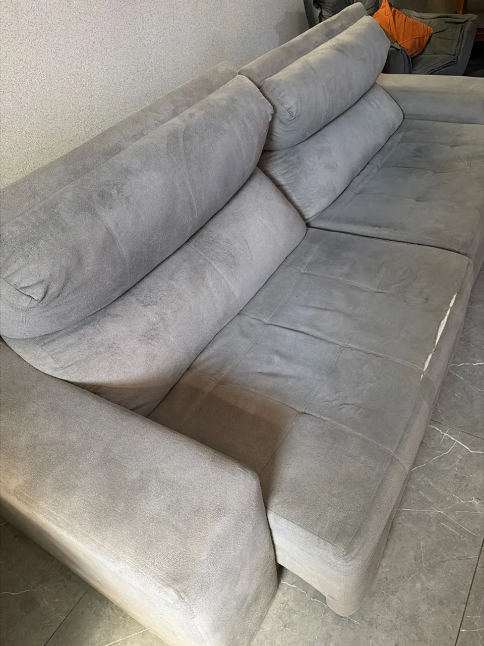 Sofá retrátil Connect suede cinza 2,50 mts - Foto 2