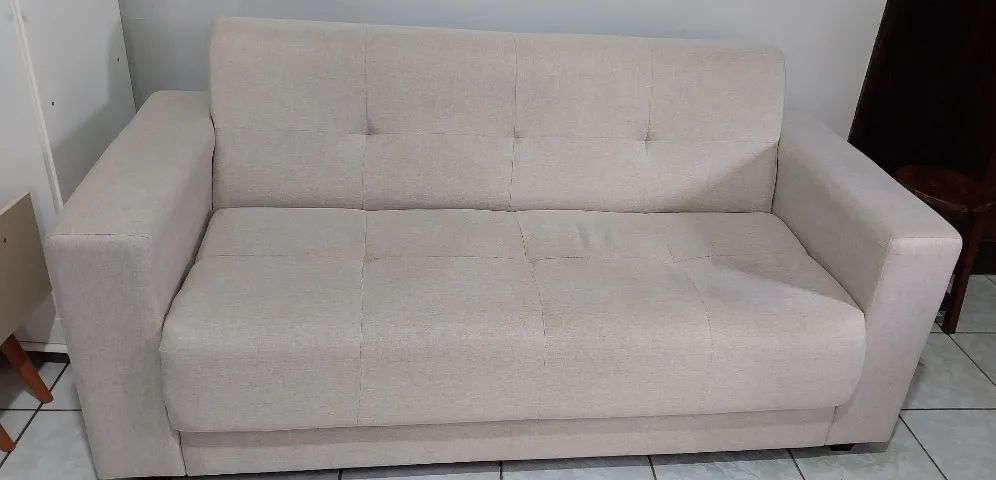 Sofá em linho 3 lugares  - Foto 2