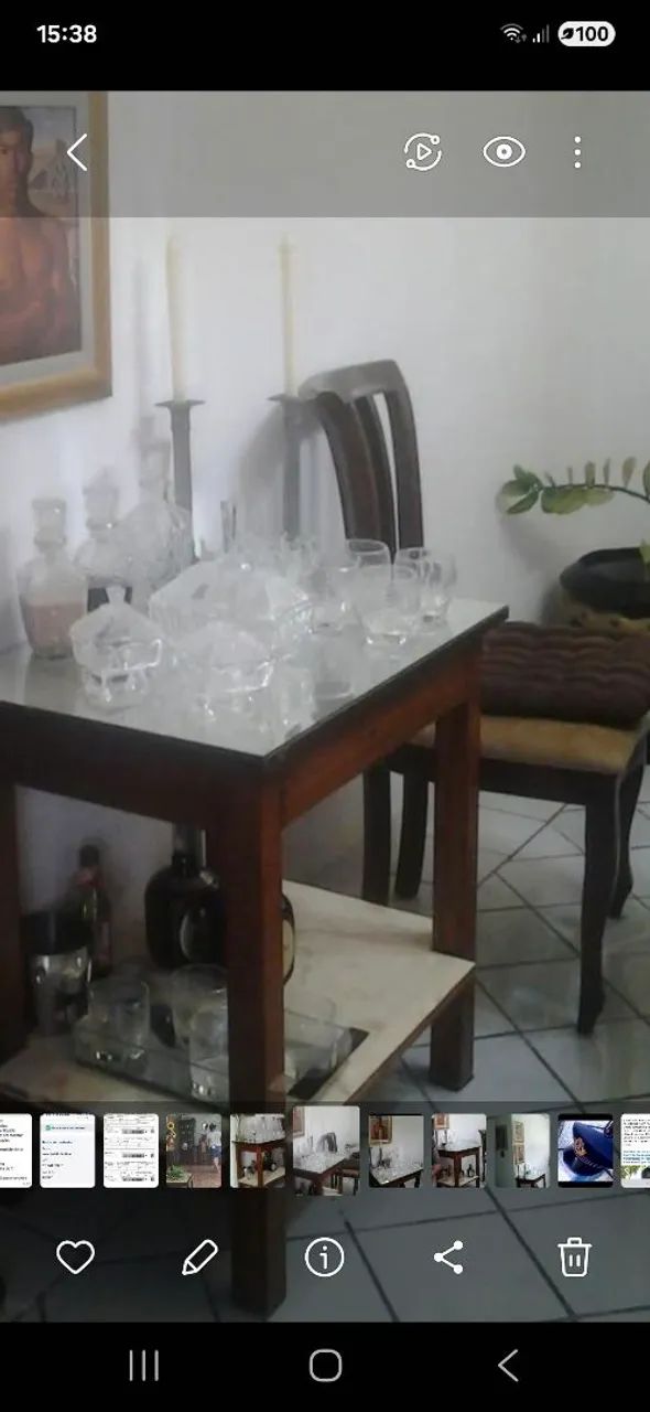 Mesinha de madeira antiga  - Foto 4