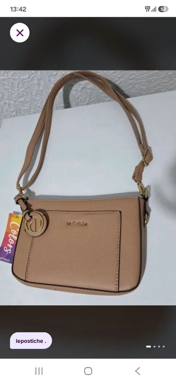 Bolsa LePostiche Bege média  - Foto 2
