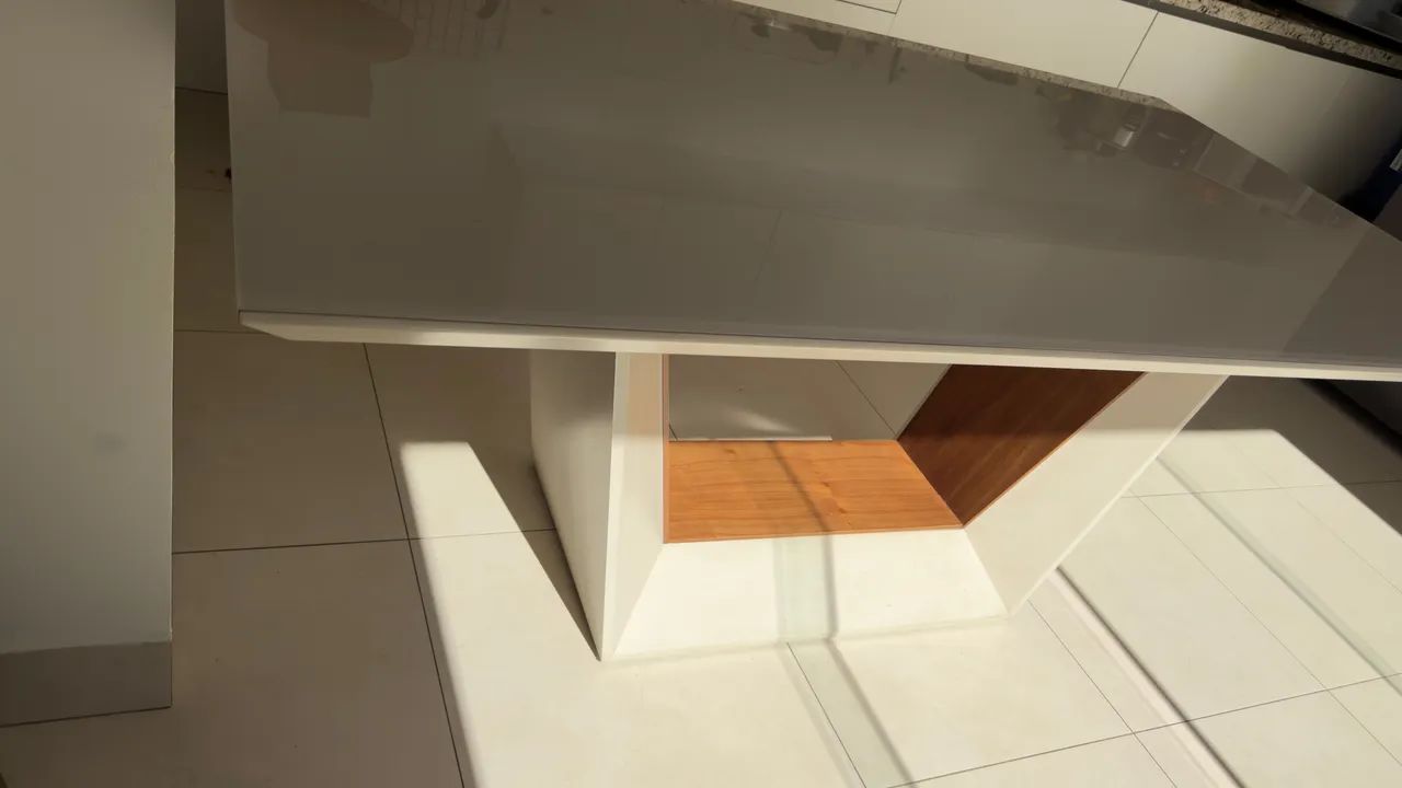 Mesa de jantar Moderna luxo 2,20m com 6 cadeiras 