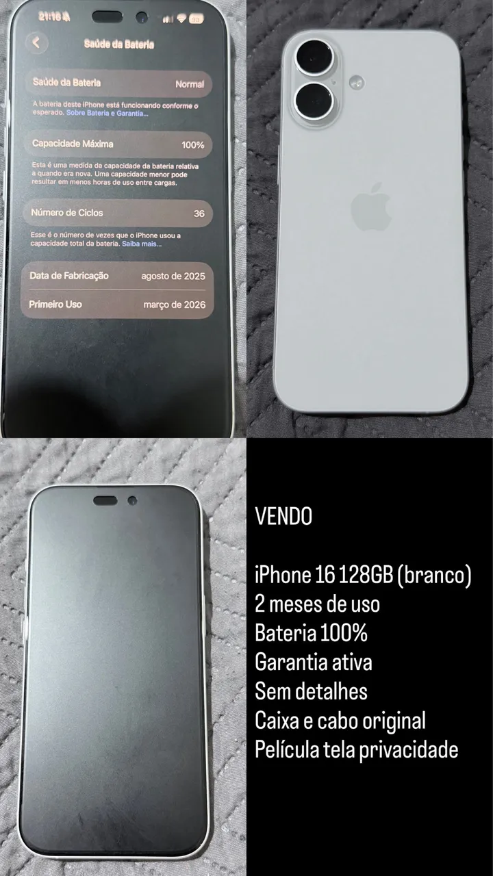 iPhone 16e - novo - Celulares e Smartphones - Jardim Colombo