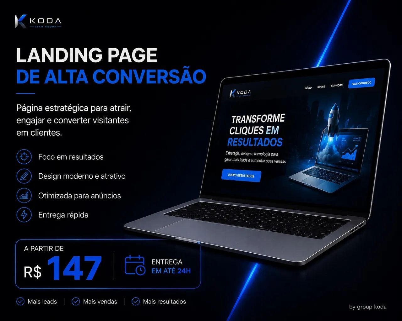 SITE, LANDING PAGES, DASHBOARDS PROFISSIONAIS | Koda Tech - Foto 3