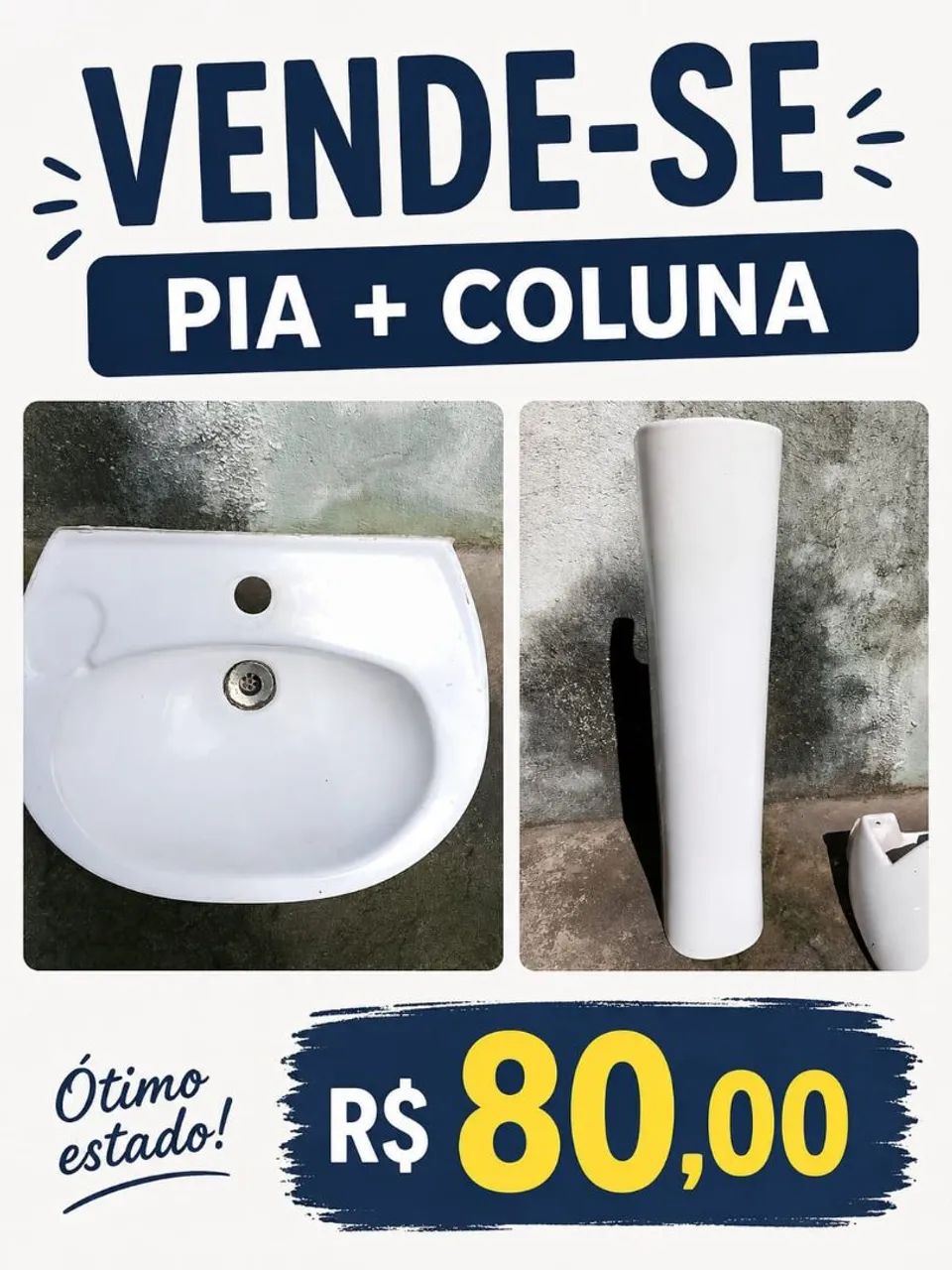 Pia com coluna