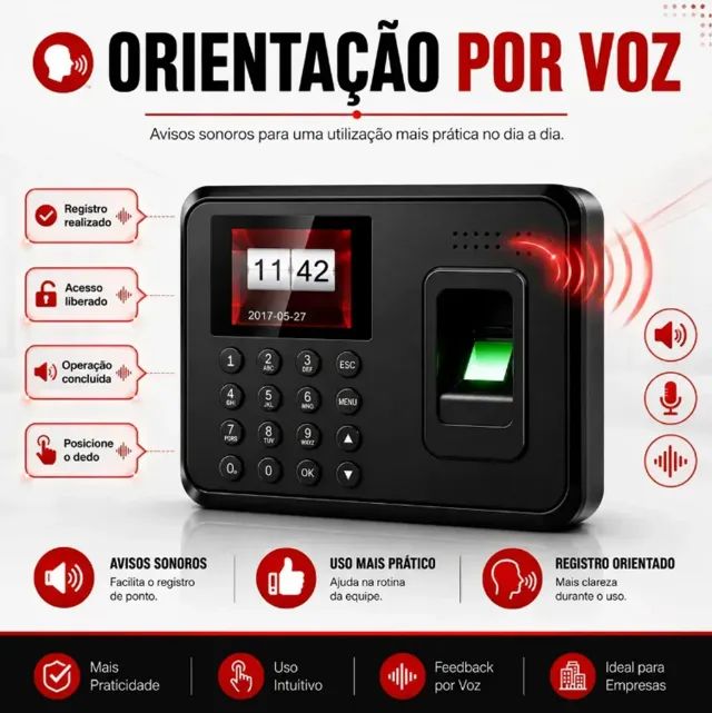 Relógio Ponto Biométrico - Tomate - Foto 2