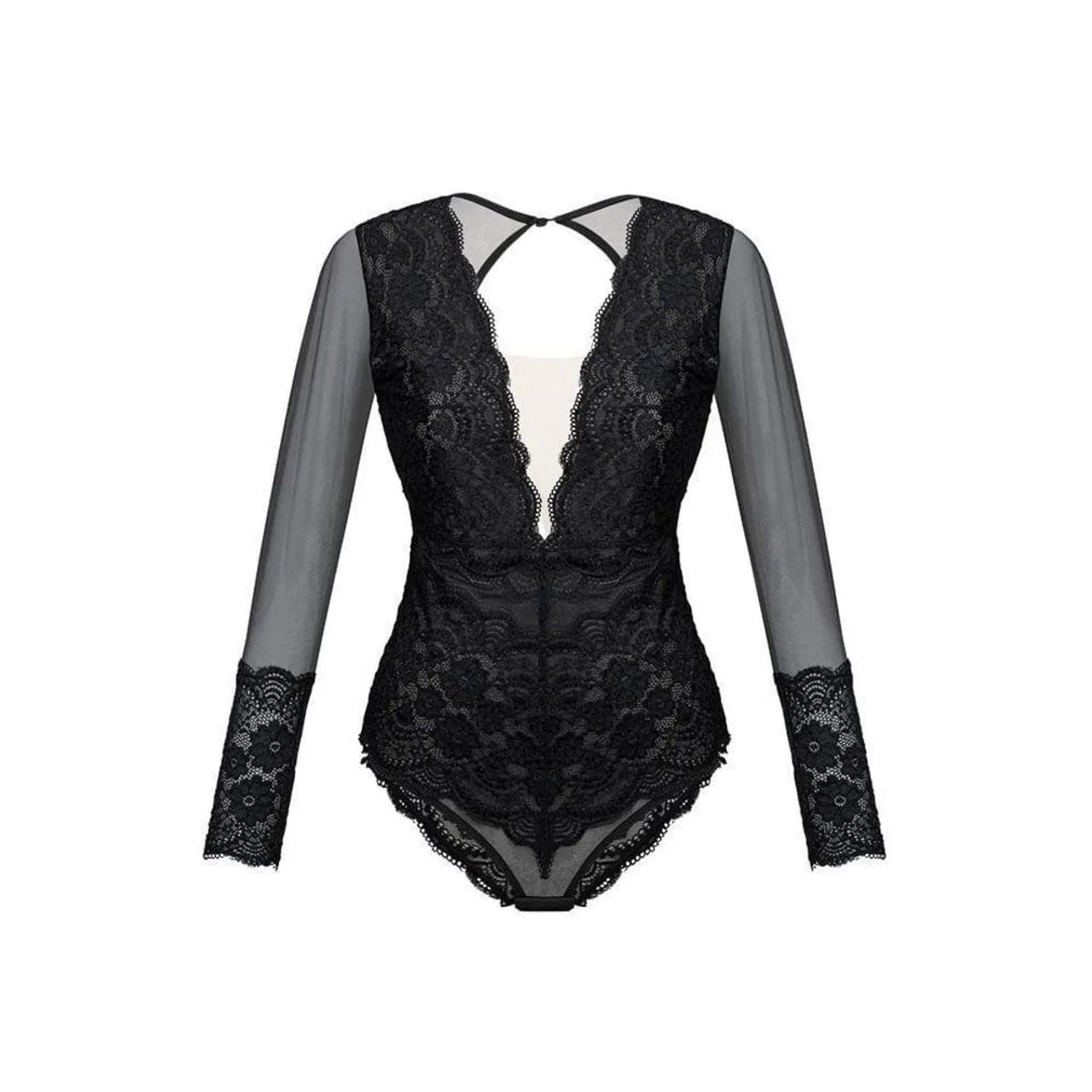 Body Duloren Renda Honey Bee Feminino - Preto