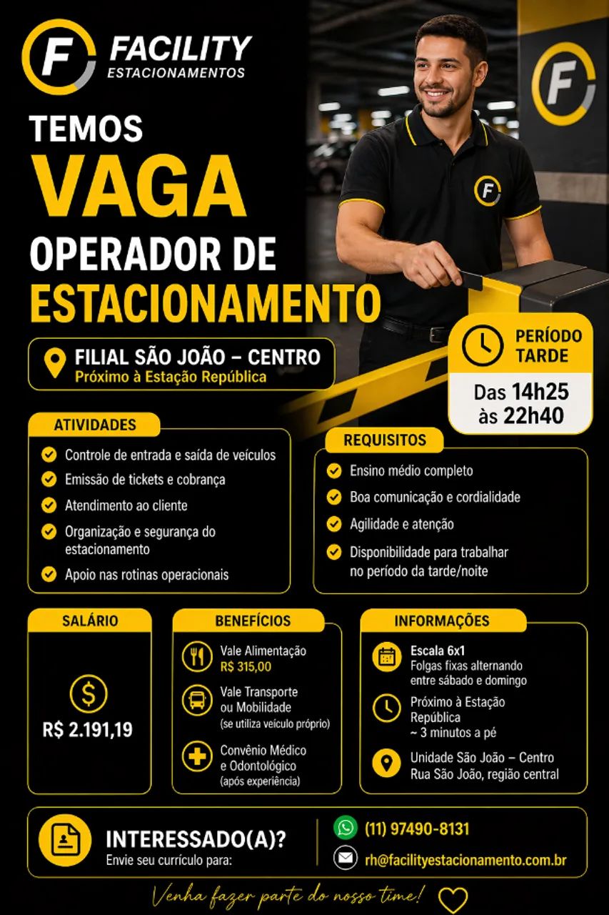 VAGA OPERACIONAL MANOBRISTA E CAIXA  - Foto 3