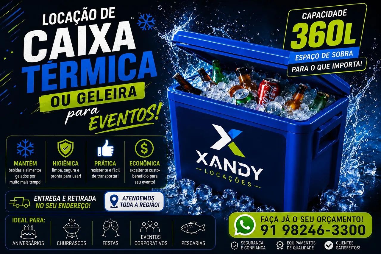 Locação de caixa térmica ou geleira para eventos 