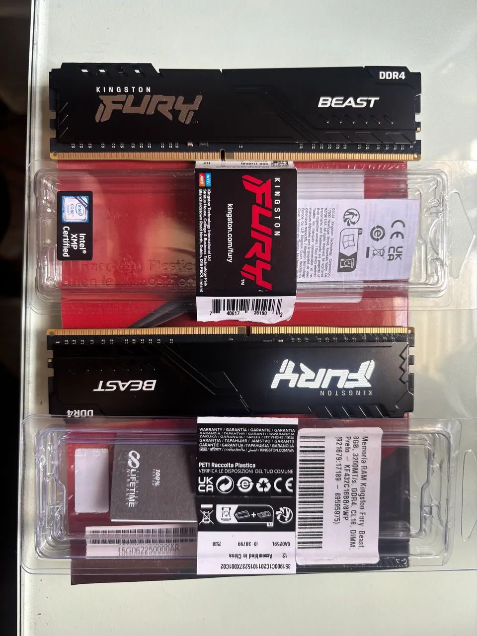 Memória Ram Kingston DDR4 Fury Beast 2x 8gb = 16gb - 3200mhz CL16 - 20 dias de uso