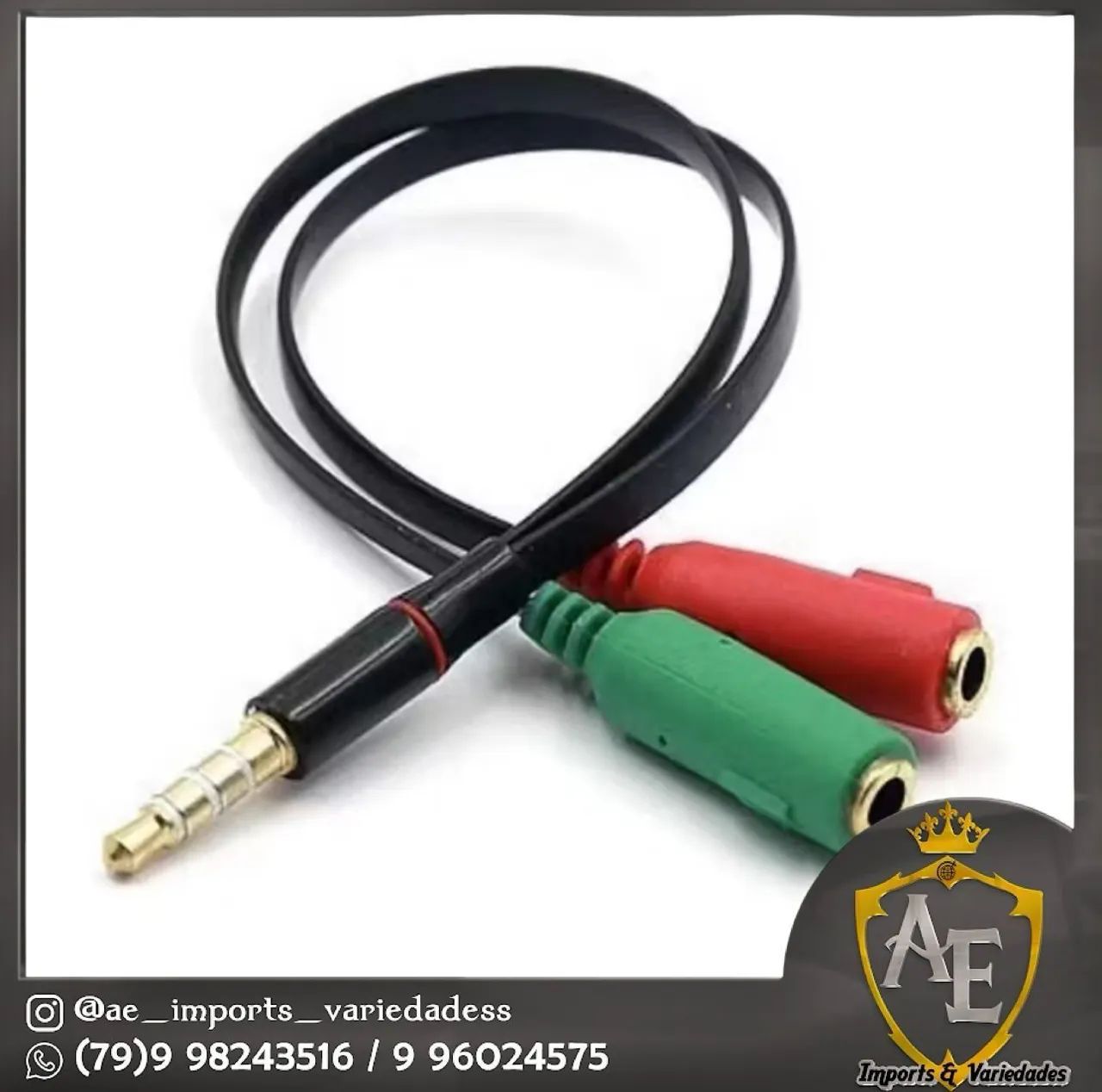 Cabo Y adapador para fone headset - Foto 2
