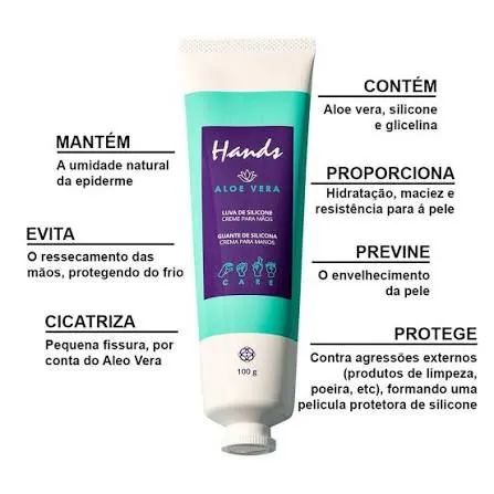 Creme luva de silicone Aloe Vera 100g Hinode  - Foto 2