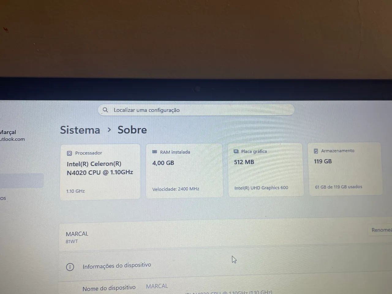 Notebook Lenovo